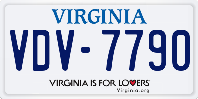 VA license plate VDV7790
