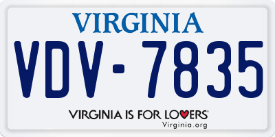 VA license plate VDV7835
