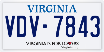 VA license plate VDV7843