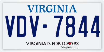 VA license plate VDV7844