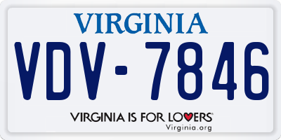 VA license plate VDV7846