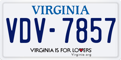 VA license plate VDV7857