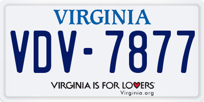VA license plate VDV7877