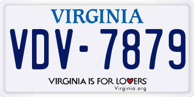 VA license plate VDV7879