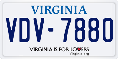 VA license plate VDV7880