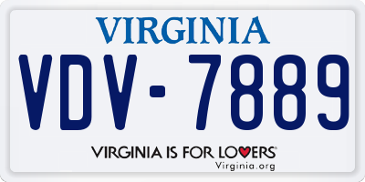 VA license plate VDV7889