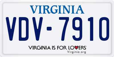 VA license plate VDV7910