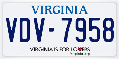 VA license plate VDV7958