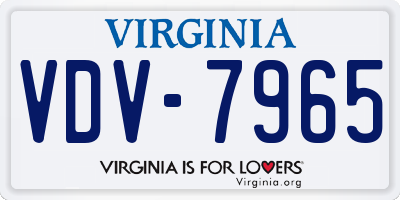 VA license plate VDV7965
