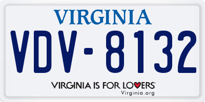VA license plate VDV8132