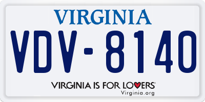 VA license plate VDV8140