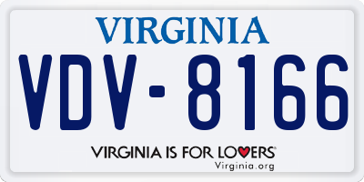 VA license plate VDV8166