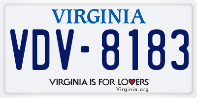 VA license plate VDV8183