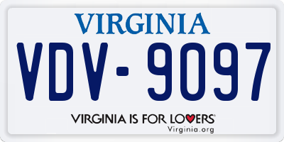 VA license plate VDV9097
