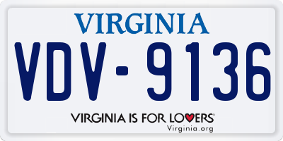 VA license plate VDV9136
