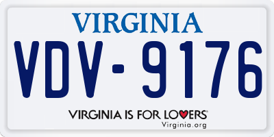 VA license plate VDV9176