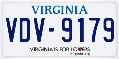VA license plate VDV9179