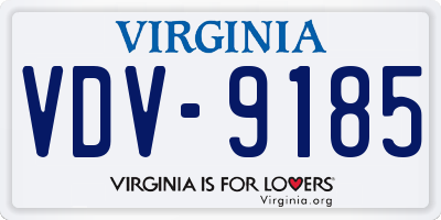 VA license plate VDV9185