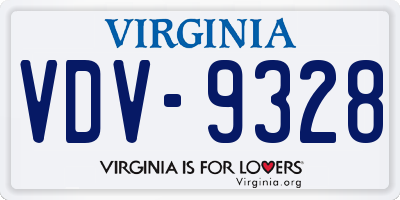 VA license plate VDV9328