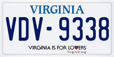 VA license plate VDV9338