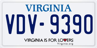 VA license plate VDV9390