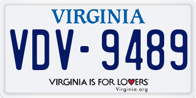 VA license plate VDV9489
