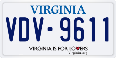 VA license plate VDV9611