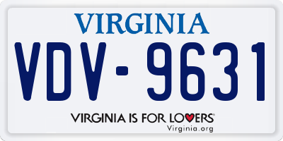 VA license plate VDV9631