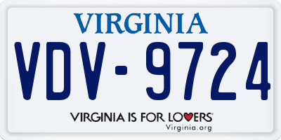 VA license plate VDV9724