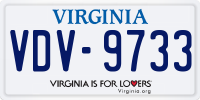 VA license plate VDV9733