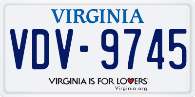 VA license plate VDV9745