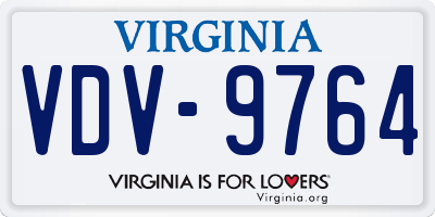 VA license plate VDV9764