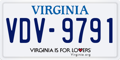 VA license plate VDV9791