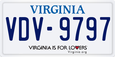 VA license plate VDV9797