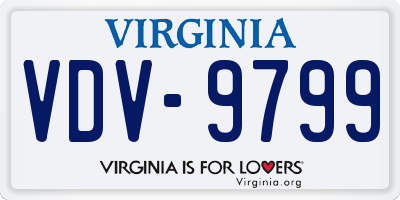VA license plate VDV9799