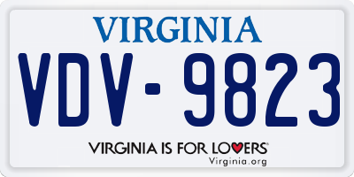 VA license plate VDV9823