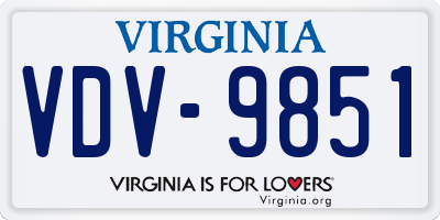 VA license plate VDV9851