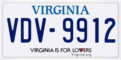 VA license plate VDV9912