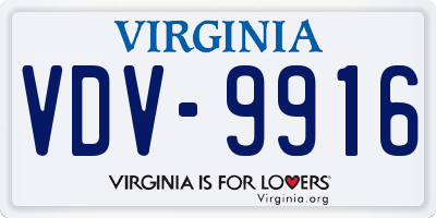 VA license plate VDV9916