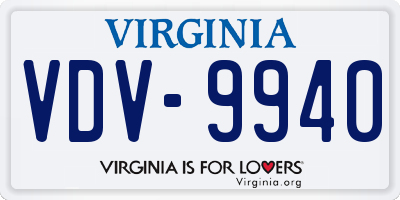 VA license plate VDV9940