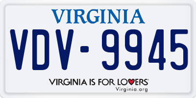 VA license plate VDV9945