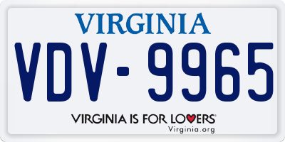 VA license plate VDV9965