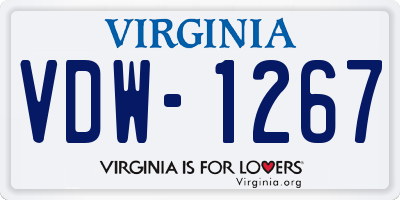 VA license plate VDW1267