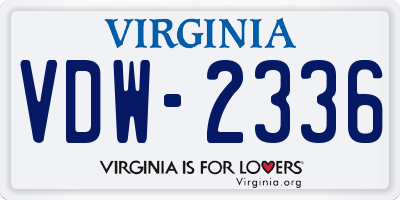 VA license plate VDW2336