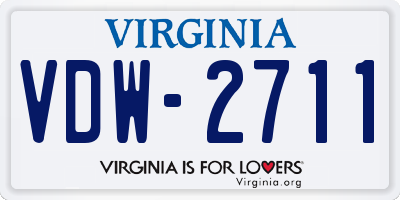 VA license plate VDW2711