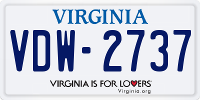 VA license plate VDW2737