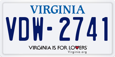 VA license plate VDW2741