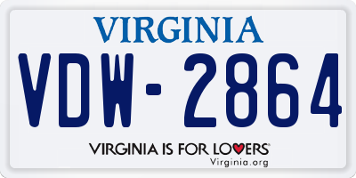 VA license plate VDW2864