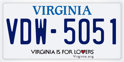 VA license plate VDW5051