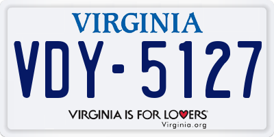 VA license plate VDY5127